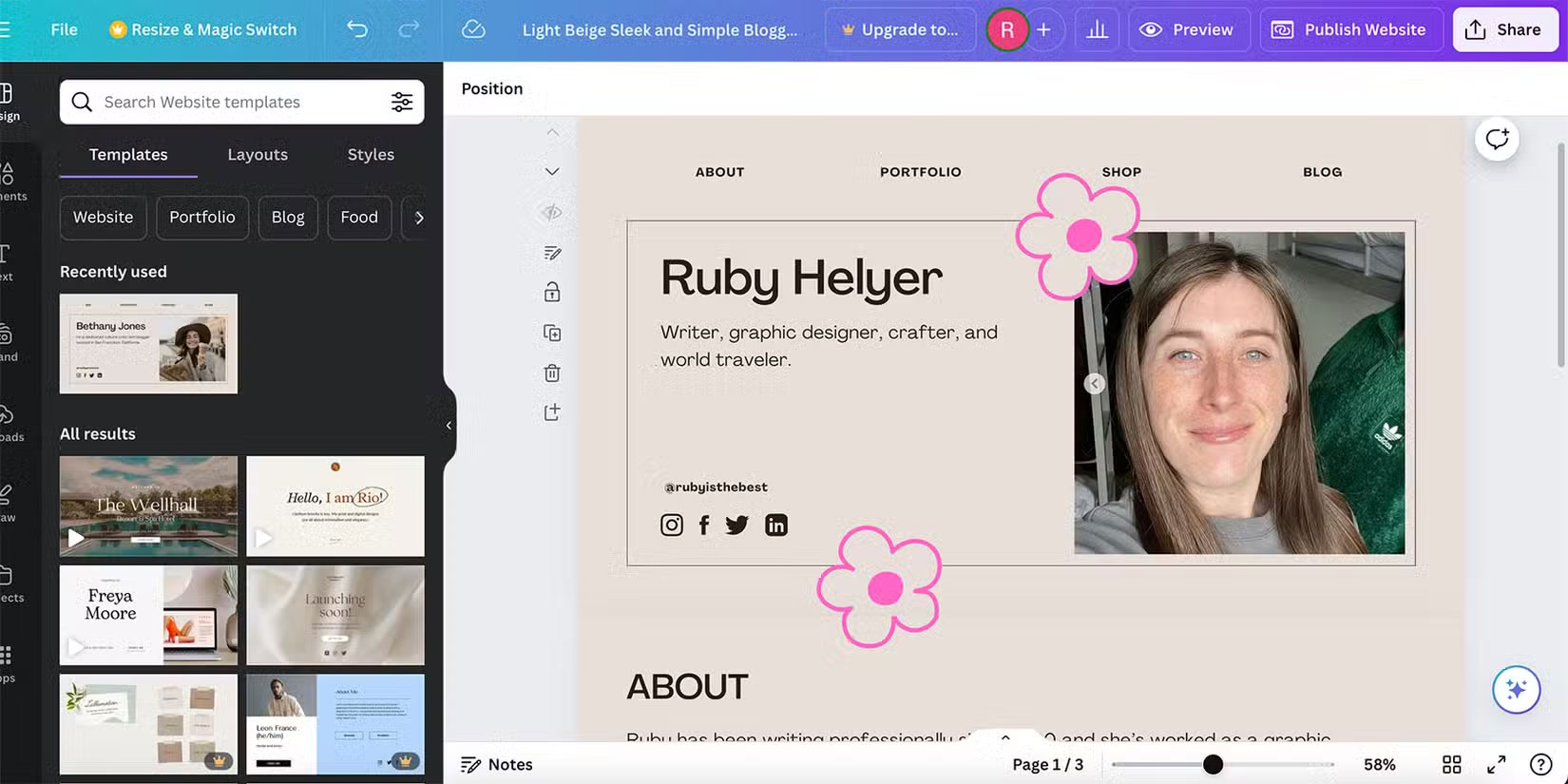 How to build a website with Canva Picture 2