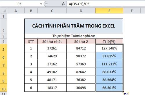 How to calculate percentage, format percentage in Excel Picture 9