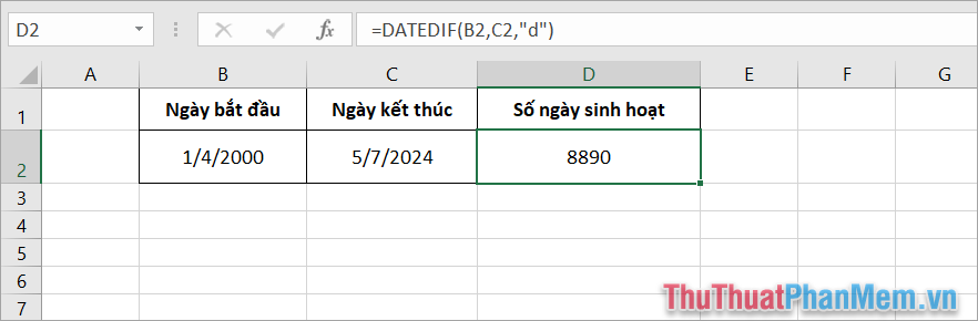 How to calculate the number of days between two time points extremely quickly using Excel Picture 2