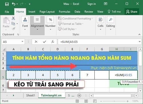 images 3 of How to calculate the sum horizontally in Excel