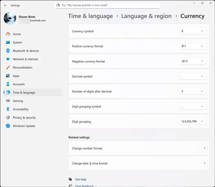How to change currency format in Windows 11 Picture 3