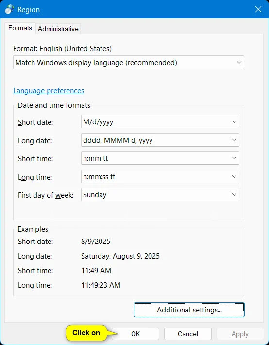 How to change currency format in Windows 11 Picture 7