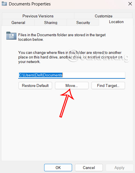How to change the default location of the Windows 11 Documents folder Picture 3