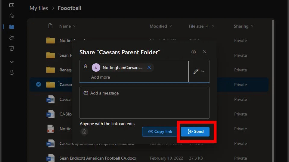 How to change ownership of OneDrive files and folders Picture 2