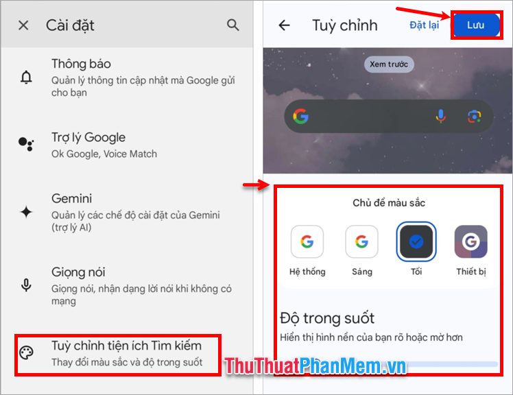 How to change Google interface color on phone Picture 12
