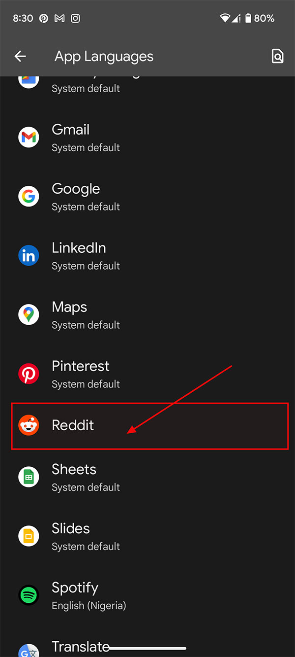How to change language for apps on Android Picture 4