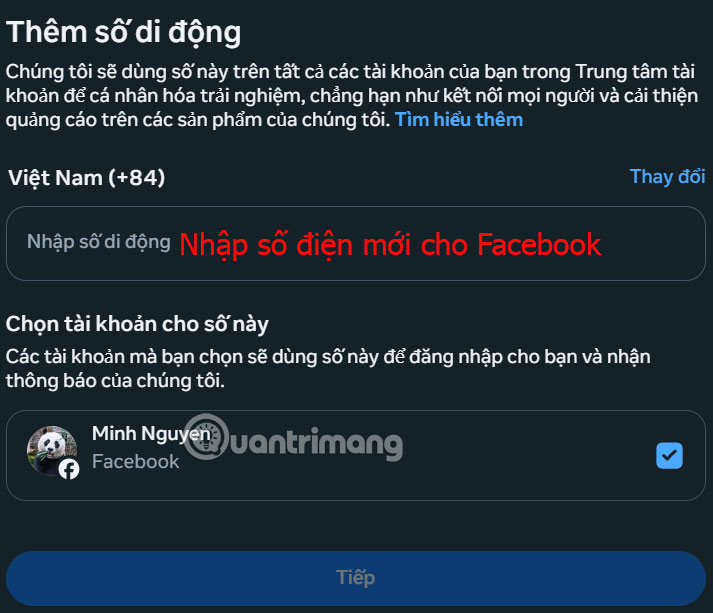 How to change phone number on Facebook computer, phone Picture 17