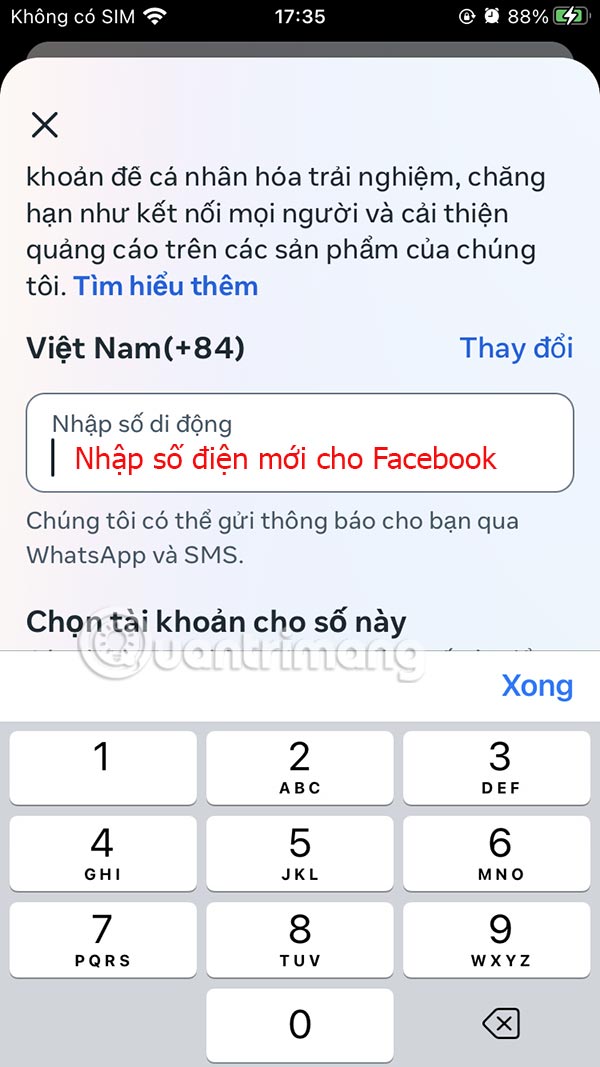 How to change phone number on Facebook computer, phone Picture 6