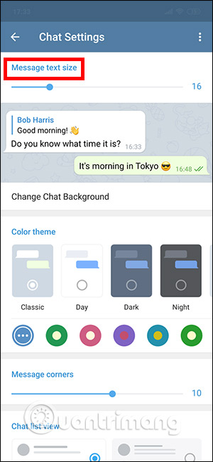 How to change Telegram wallpaper, change Telegram message font size Picture 17