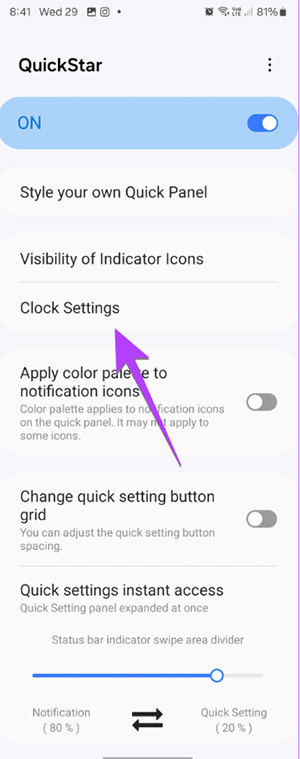 How to change the clock position on the status bar of Samsung phones Picture 2