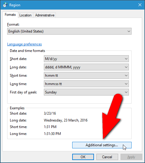 Picture 17 of How to change the date and time format on Windows, change the slash to a dot.