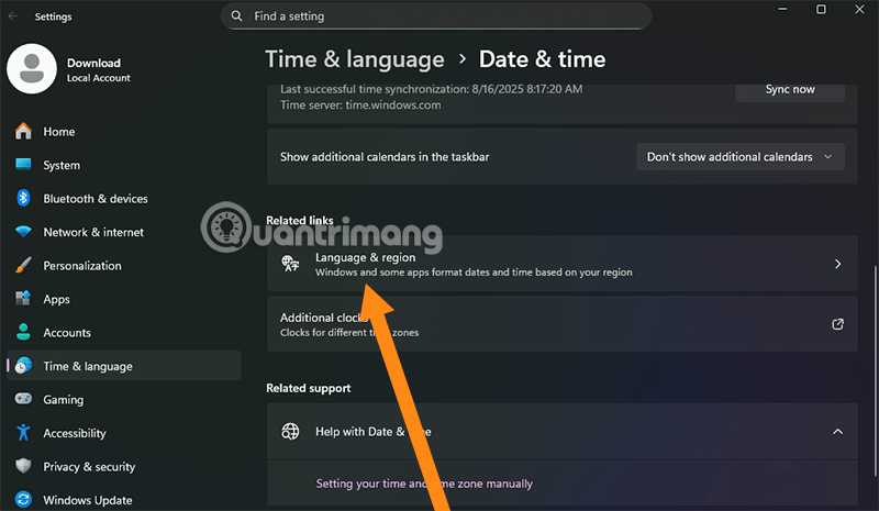 Picture 2 of How to change the date and time format on Windows, change the slash to a dot.
