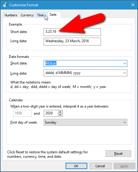 Picture 20 of How to change the date and time format on Windows, change the slash to a dot.