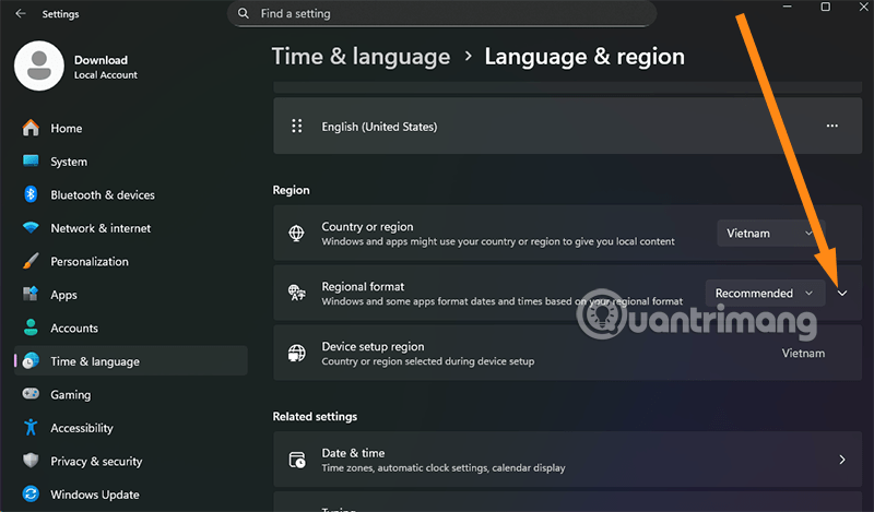 Picture 3 of How to change the date and time format on Windows, change the slash to a dot.