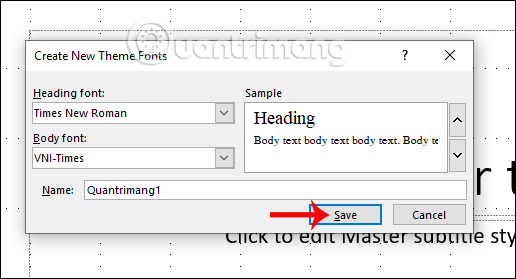 How to change the default font in PowerPoint - Choose the font you want Picture 3