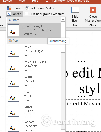 How to change the default font in PowerPoint - Choose the font you want Picture 4