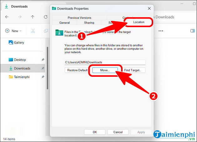 Picture 5 of How to move the Downloads folder to a different drive on Windows 10/11