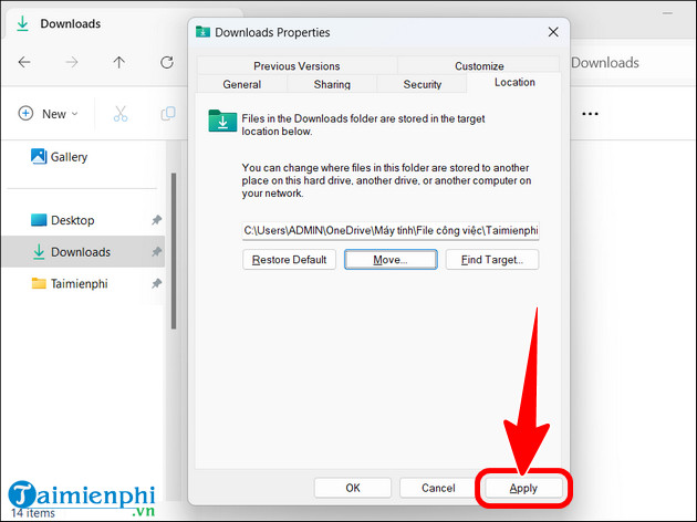 Picture 7 of How to move the Downloads folder to a different drive on Windows 10/11
