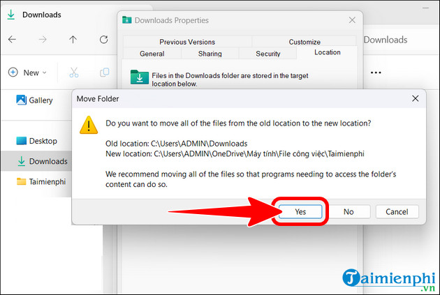 Picture 8 of How to move the Downloads folder to a different drive on Windows 10/11