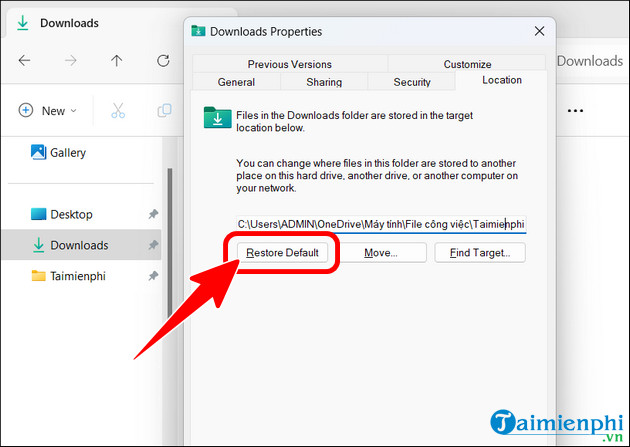 Picture 9 of How to move the Downloads folder to a different drive on Windows 10/11