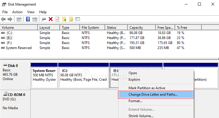 How to change the name (letter) of a Windows hard drive Picture 4