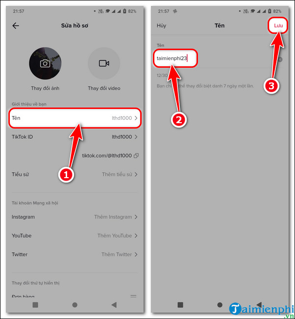 How to change TikTok name, Tik Tok ID on phone, computer Picture 3