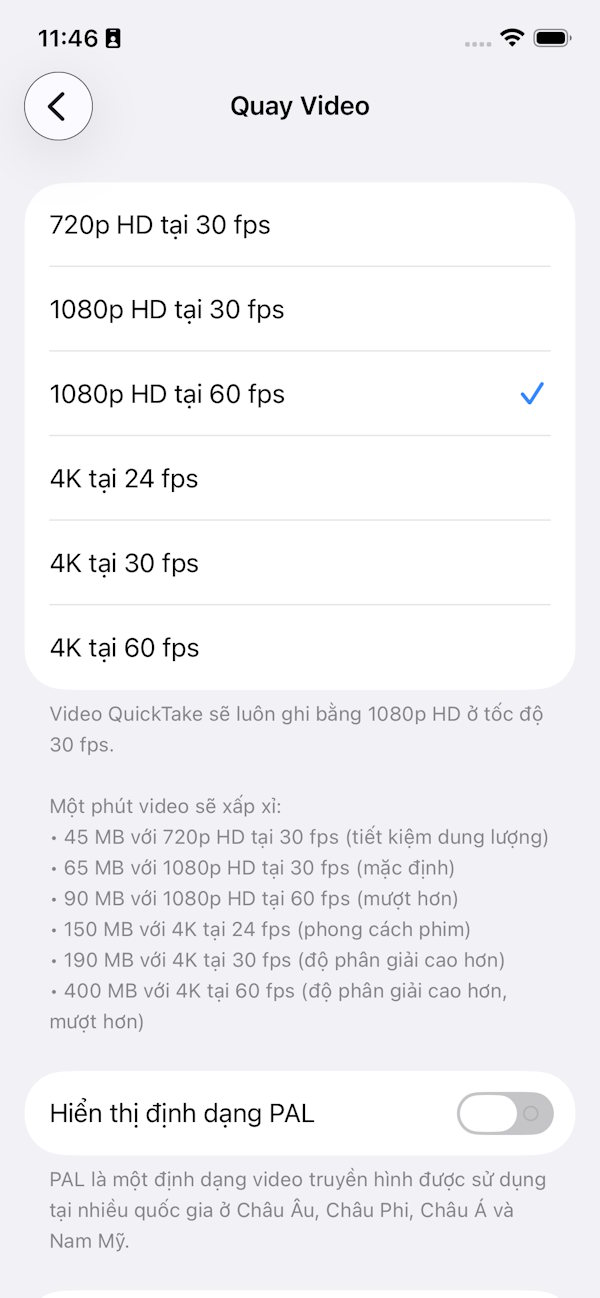 How to change iPhone video recording settings to reduce video size Picture 4