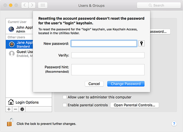 Picture 1 of How to change your Macbook password, change your Mac password