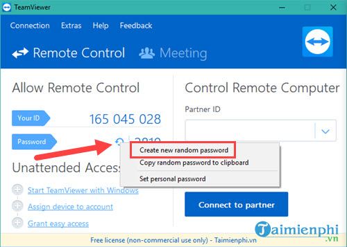 Picture 2 of How to change your TeamViewer password to a random one on your PC.