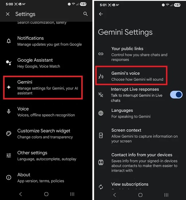 How to quickly change your voice on Google apps Picture 5