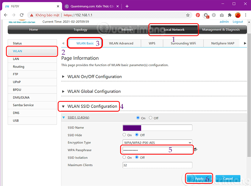 Picture 7 of How to change your Viettel WiFi password, change your Viettel WiFi password at home using your phone or computer.