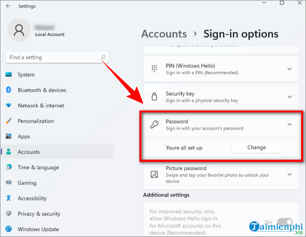 Picture 6 of How to change your Windows 11 password, set a password for your Windows 11 computer.