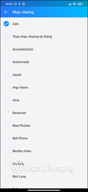 How to change Zalo ringtone with Zing Mp3 music Picture 14