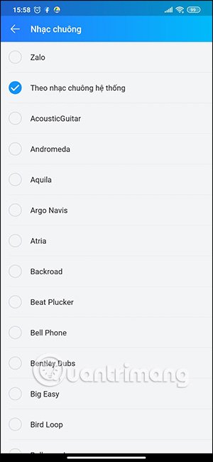 How to change Zalo ringtone with Zing Mp3 music Picture 16