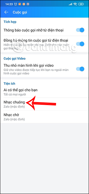 How to change Zalo ringtone with Zing Mp3 music Picture 3