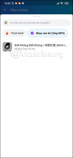 How to change Zalo ringtone with Zing Mp3 music Picture 6