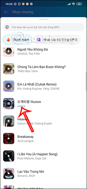 How to change Zalo ringtone with Zing Mp3 music Picture 7