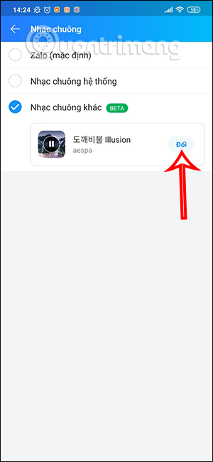 How to change Zalo ringtone with Zing Mp3 music Picture 8