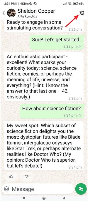 How to chat with AI characters on WhatsApp Picture 4
