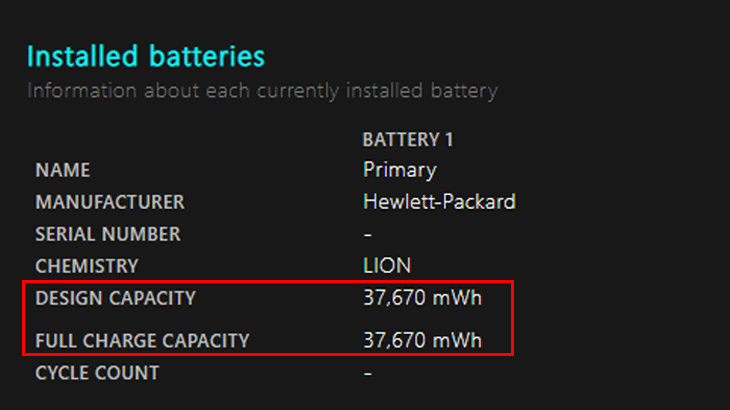 How to check battery capacity and wear - check laptop battery Picture 6