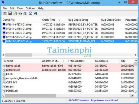 Picture 2 of How to check for blue screen errors using BlueScreenView