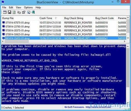Picture 5 of How to check for blue screen errors using BlueScreenView
