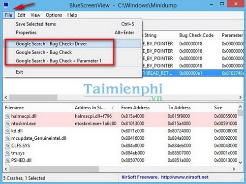 Picture 6 of How to check for blue screen errors using BlueScreenView
