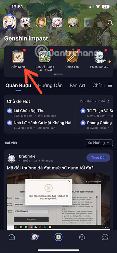 How to check in Genshin Impact to receive gifts Picture 2