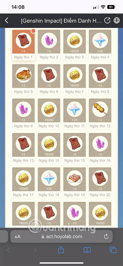 How to check in Genshin Impact to receive gifts Picture 6