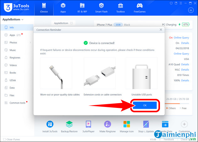 Picture 2 of How to check iPhone IMEI using 3utools: the simplest and most accurate method.