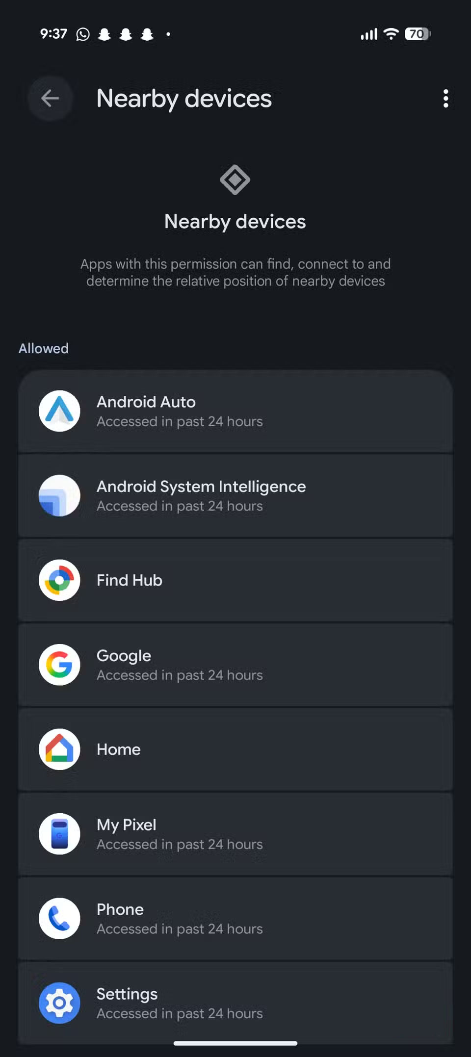 How to check Nearby Devices permissions on Android Picture 6