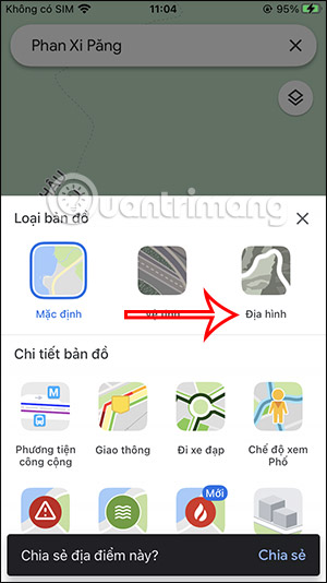 Picture 5 of How to view the elevation of a location on Google Maps
