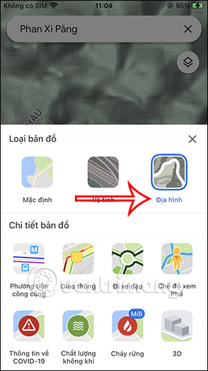 Picture 6 of How to view the elevation of a location on Google Maps