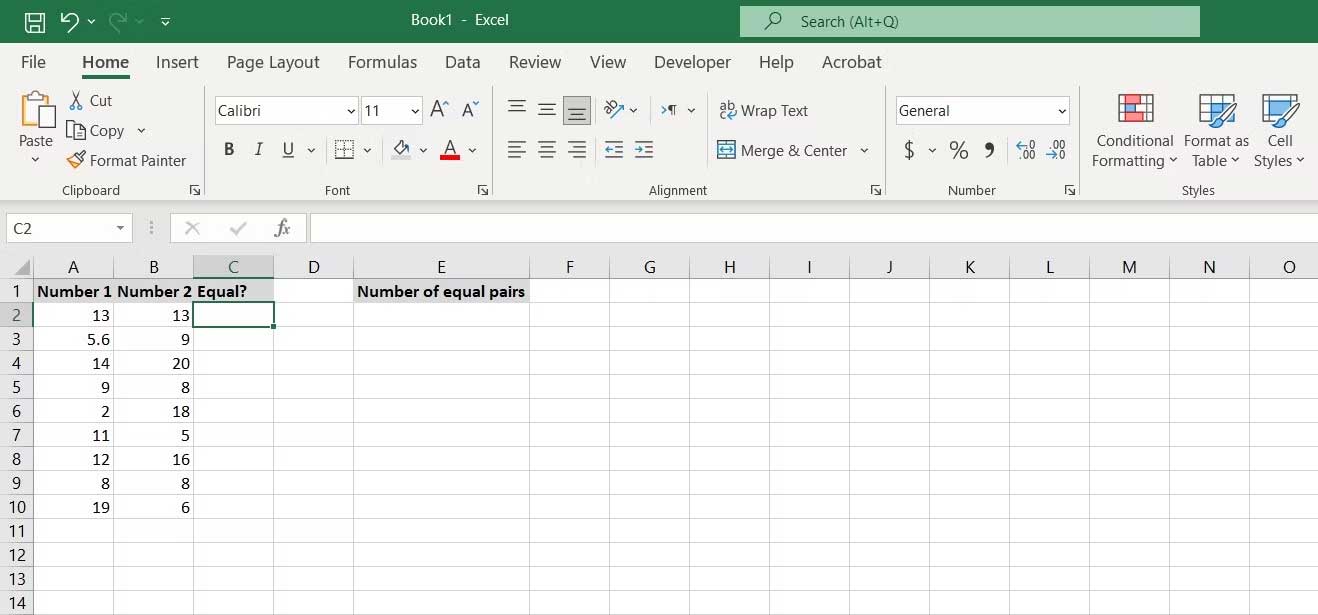 Picture 2 of How to check if two values ​​are equal in Excel